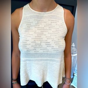 Beige knit sleeveless top